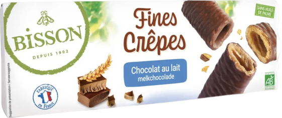 Fines crêpes chocolat au lait bio - 90g