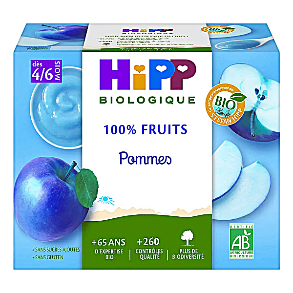 Coupelles pommes bio - 4x100g