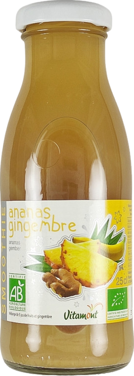 Smoothie détox ananas gingembre - 250 mL