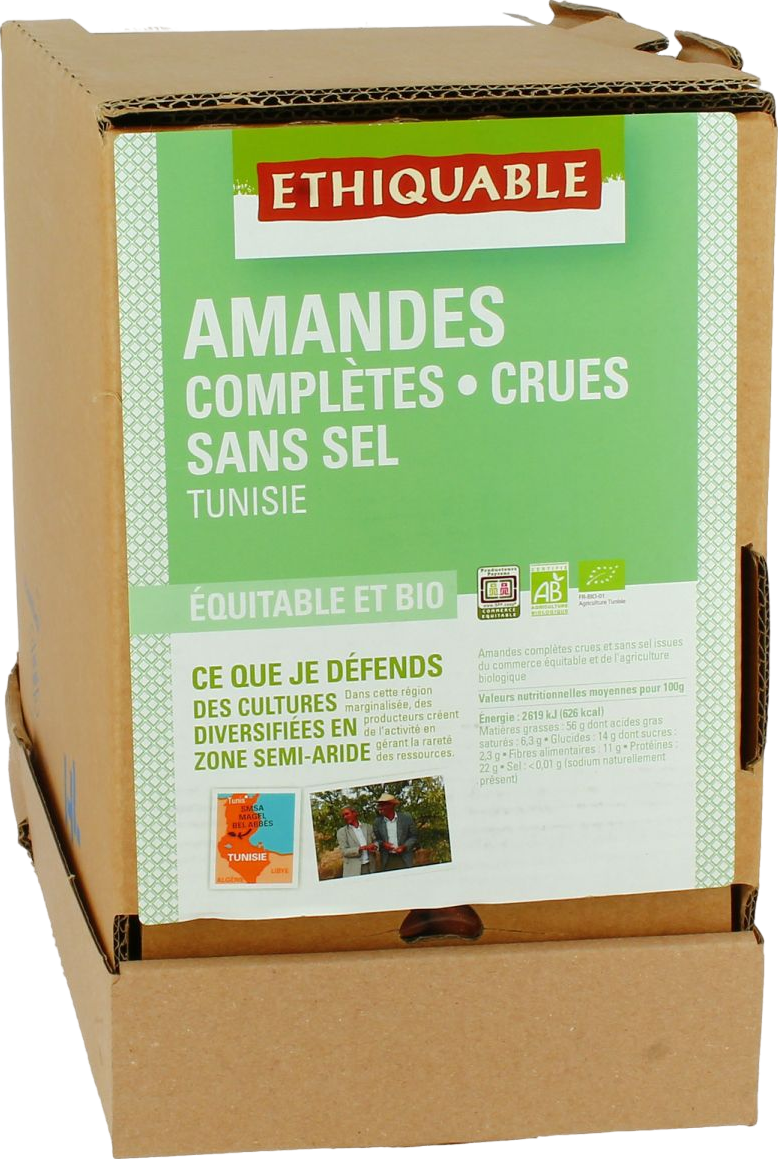 Amandes complètes crues sans sel bio - 4.5kg