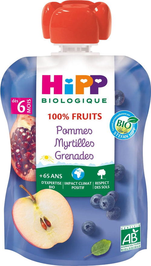 Compote pommes myrtilles grenades - 90g