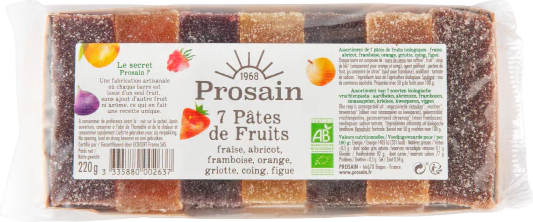 Assortiment de 7 pâtes de fruits bio - 220g