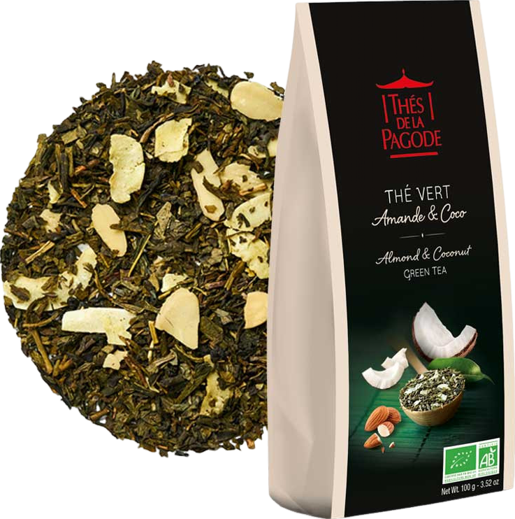 Thé vert amande et noix de coco bio - 100g