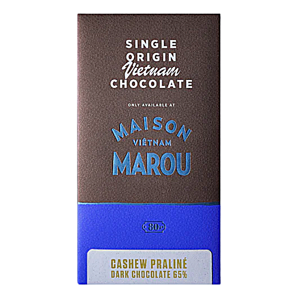 Tablette de chocolat noir 65% Praliné Noix de cajou
