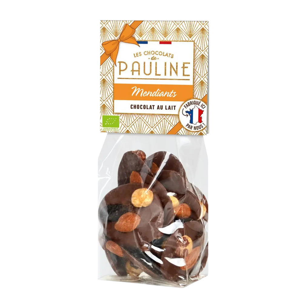 Mendiants au chocolat au lait bio - 150g - Les chocolats de Pauline