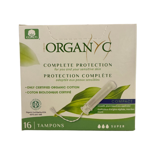 Tampons compact super avec applicateur, origine végétale - x16