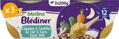 Légumes et lentilles au lait de coco - 2x200g