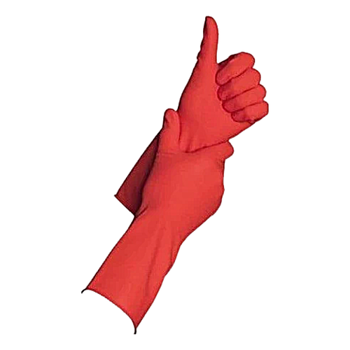 Gants de ménage souples en latex rouge - taille S