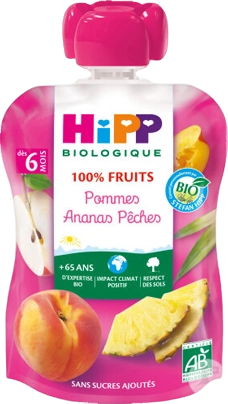 Gourde pommes ananas et pêches bio - 90g