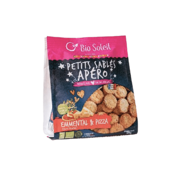 Bio Soleil - Petits sablés pizza et emmental bio - 100g
