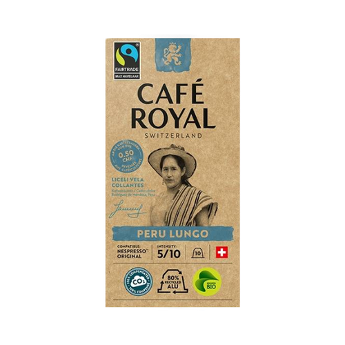 Café Royal - Café lungo Pérou bio intensité 5 - 10 capsules compatibles Nespresso - 7617014202721