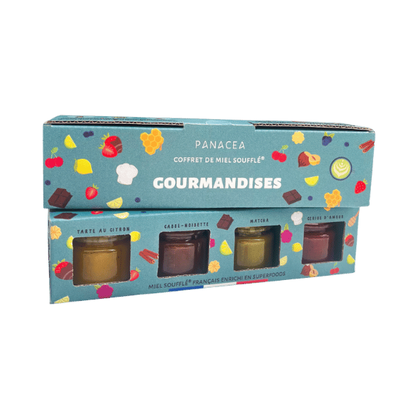 Assortiment de miel soufflé x4 (Matcha - Cerise d'Amour - Casse-Noisette - Tarte au citron)