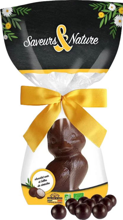 Caneton et billes crousty au chocolat noir bio - 60g