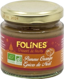Compote pomme orange épices de Noël bio - 120g