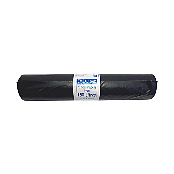 Sacs poubelles 150L avec lien de fermeture - x20 sacs