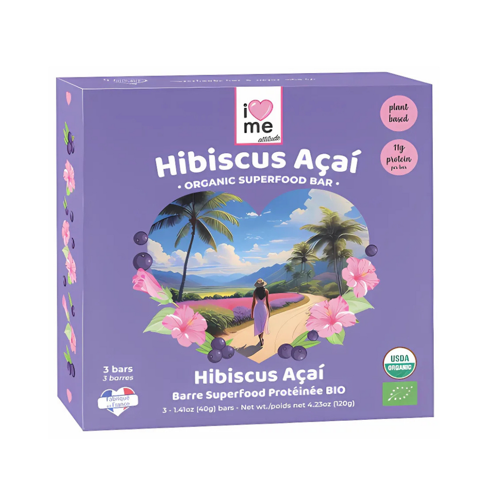 3 Barres Hibiscus Acai protéinées bio - 3x40g