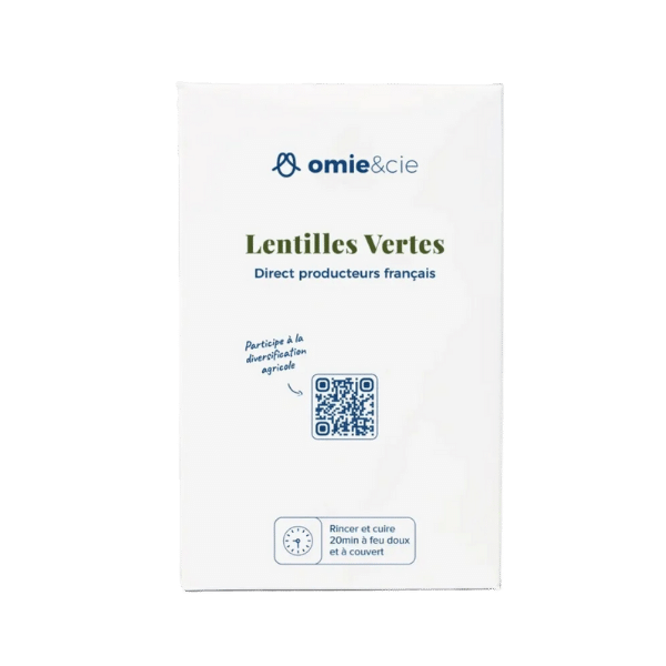 Omie - Lentilles vertes direct producteur bio - 500g