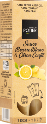 Doses de sauce au beurre blanc et citron confit - 3x50g