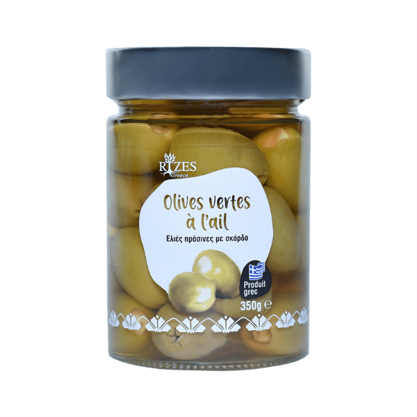 Rizes Greece - Olives vertes à l'ail - 350g