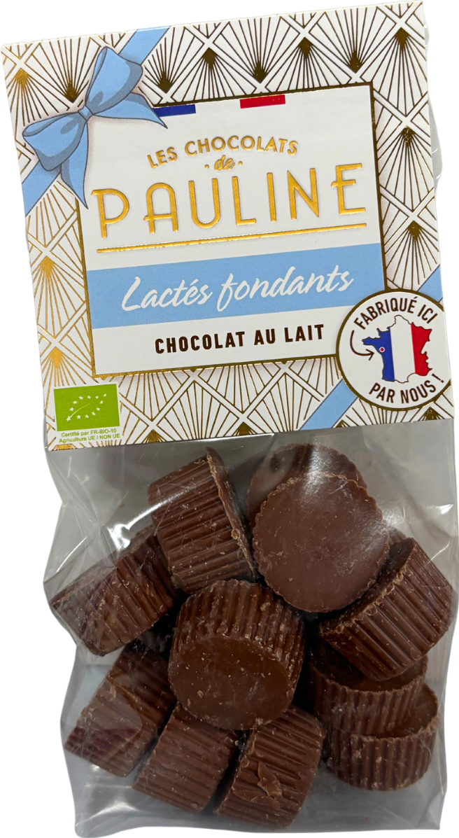 Sachet de chocolats au lait lactés fondants bio - 150g