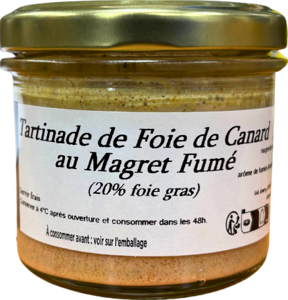 Tartinade de foie de canard au magret fumé (20% foie gras) - 120g