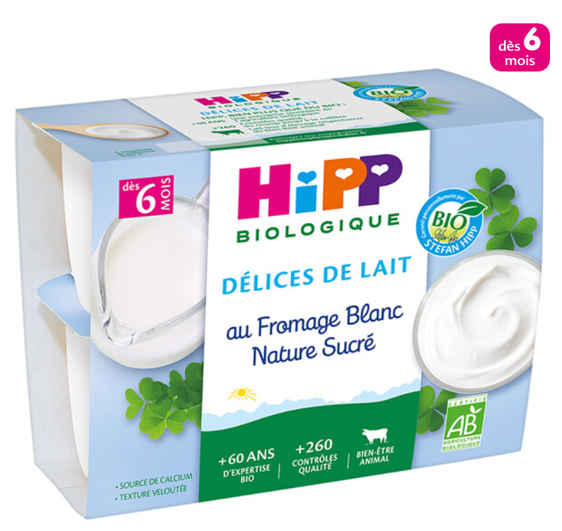 Coupelles de fromage blanc nature bio - 4x100g