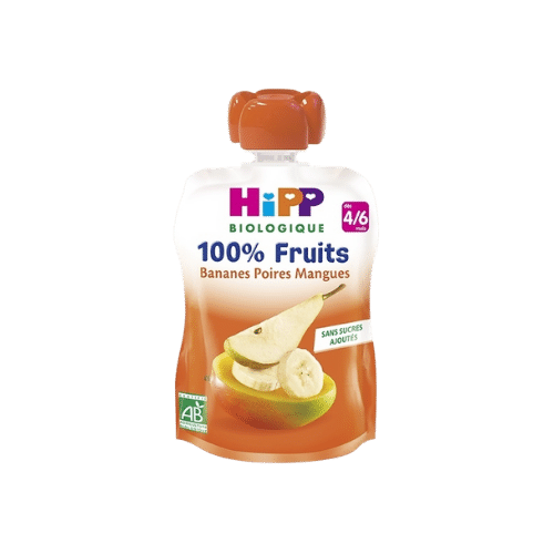 Gourde bananes poires mangues bio - 90g - HIPP - Anti gaspi