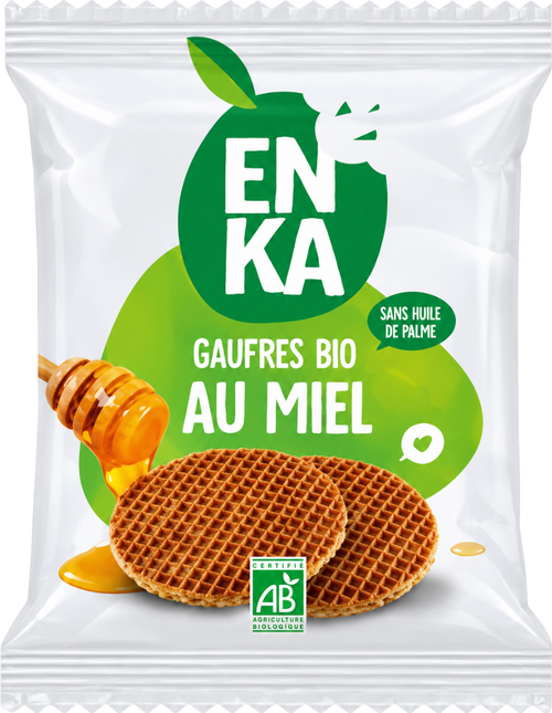 Gaufres bio au miel - sachet 2 pièces