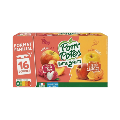 Gourdes pomme pêche litchi figue - 16 gourdes