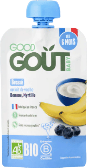 Brassé au lait banane myrtille bio - 90g