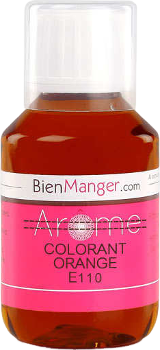 Colorant alimentaire orange E110 liquide - 115ml