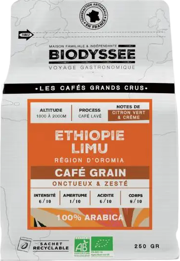 Café en grain grand cru d'Éthiopie bio - 250g