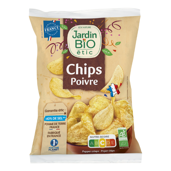 Chips de pomme de terre au poivre bio - 100g