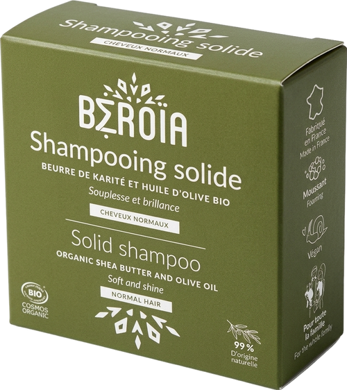 Shampooing solide beurre de karité et huile d'olive cheveux normaux - 75g