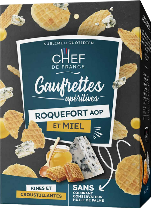 Gaufrettes apéritives roquefort et miel - 60g