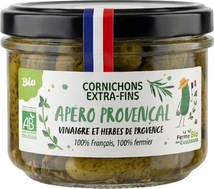 Cornichons extra-fins apéro provençal bio - 240g