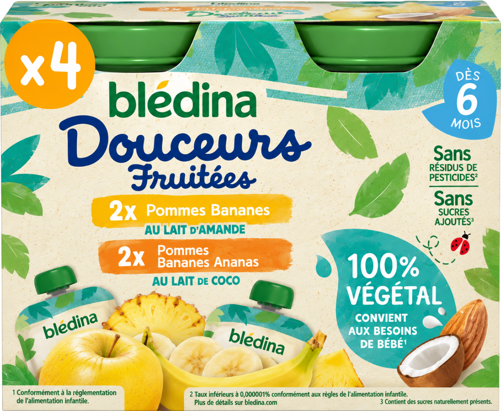 Gourdes Douceurs Fruitées 100% végétal - multi-variétés - 4x90g