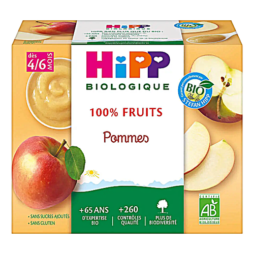 Coupelles pommes bio - 4x100g