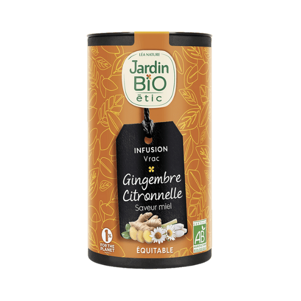 Infusion vrac gingembre et citronnelle bio - 75g - Jardin Bio