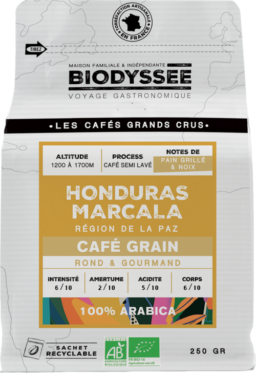 Café grain grand cru Honduras Marcala bio - 250g