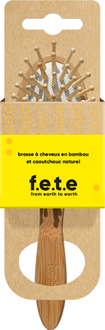 Brosse a cheveux ronde en bambou