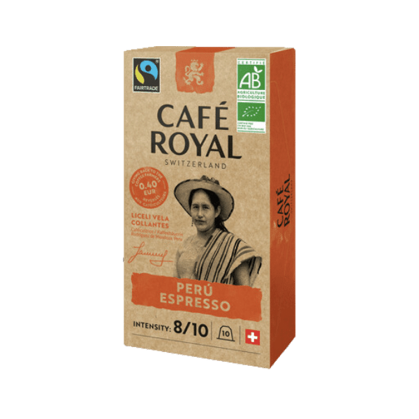 Café moulu espresso 8/10 Pérou bio - 10 capsules
