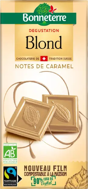 Chocolat blond aux notes de caramel Bio - 80g