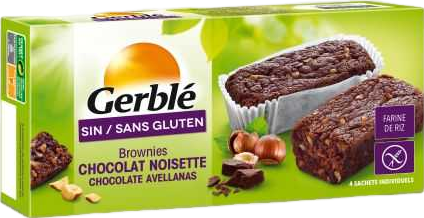 Brownies choco-noisettes sans gluten x4 - 150g