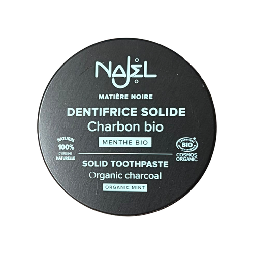 Dentifrice solide au charbon à la menthe bio - 33g