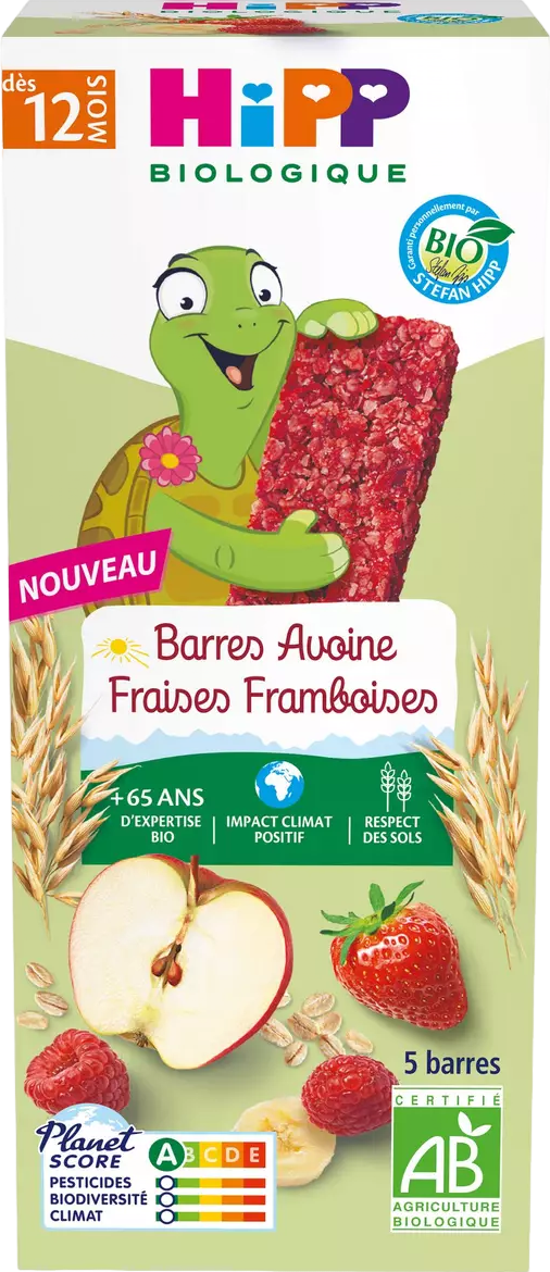 Barres avoine fraise framboise bio - 100g