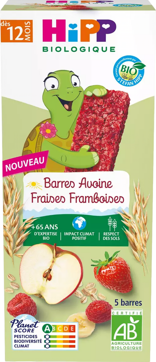 Barres avoine fraise framboise bio - 100g