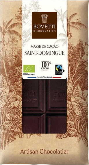 Tablette chocolat noir Saint-Domingue 100% cacao bio  - 80g