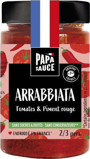 Papa Sauce Arrabbiata Tomates de Provence & Piment Rouge - 180g