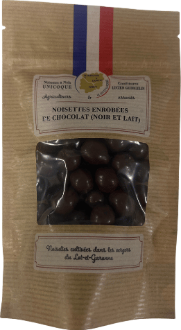 Noisettes enrobées de chocolat noir et lait - 90g